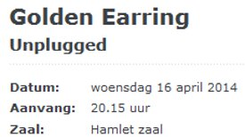 Golden Earring show promotion Hoorn - Schouwburg Het Park
